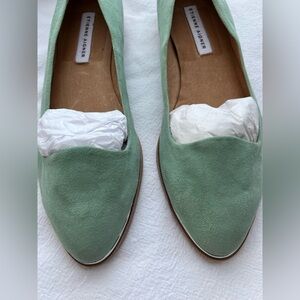 Etienne Aigner Cap Toe Suede Slip On Ballet Loafer in Green Suede Size 8.5 New